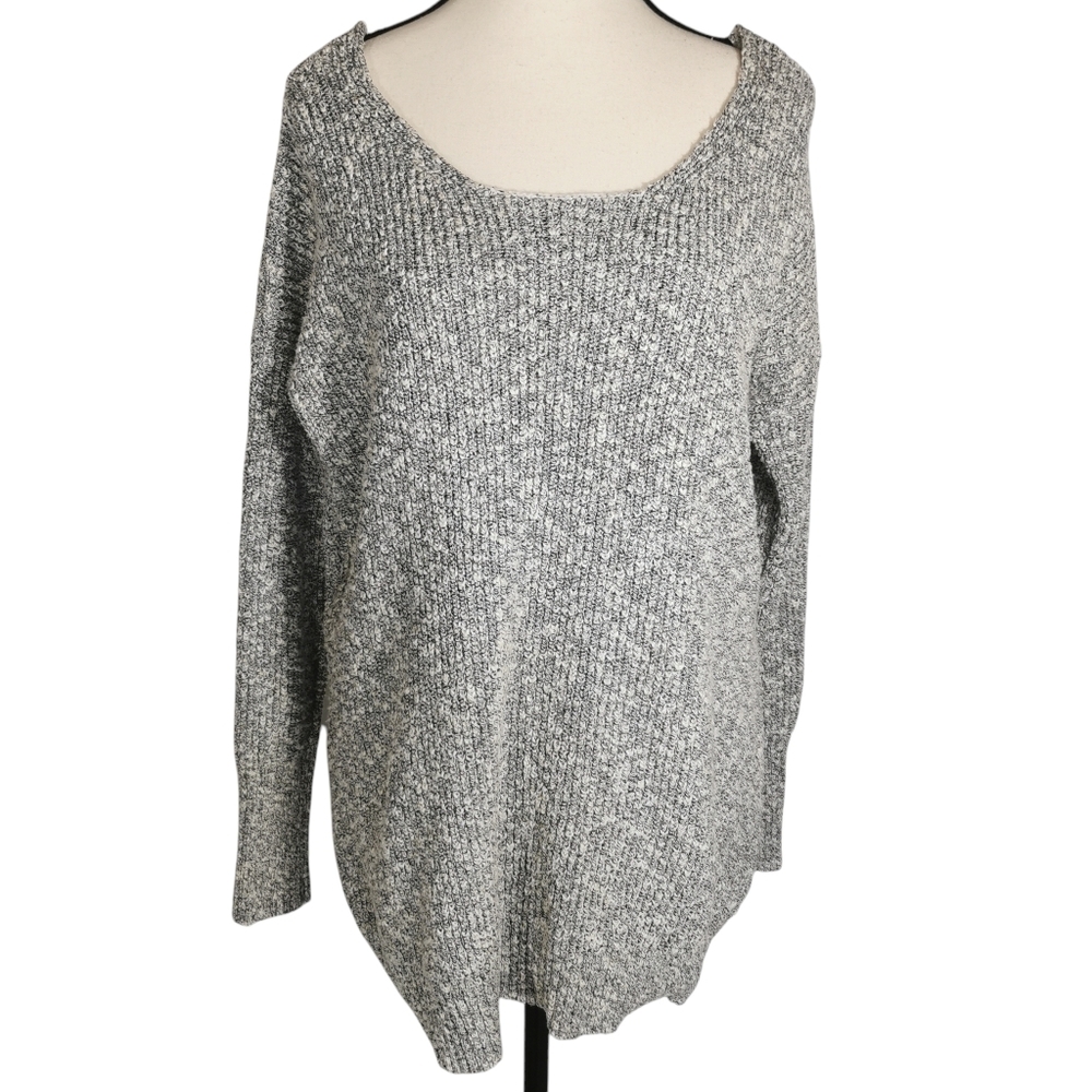 Torrid Grey Marled Textured Sweater Lace Up Back Size 1X Open To Offers